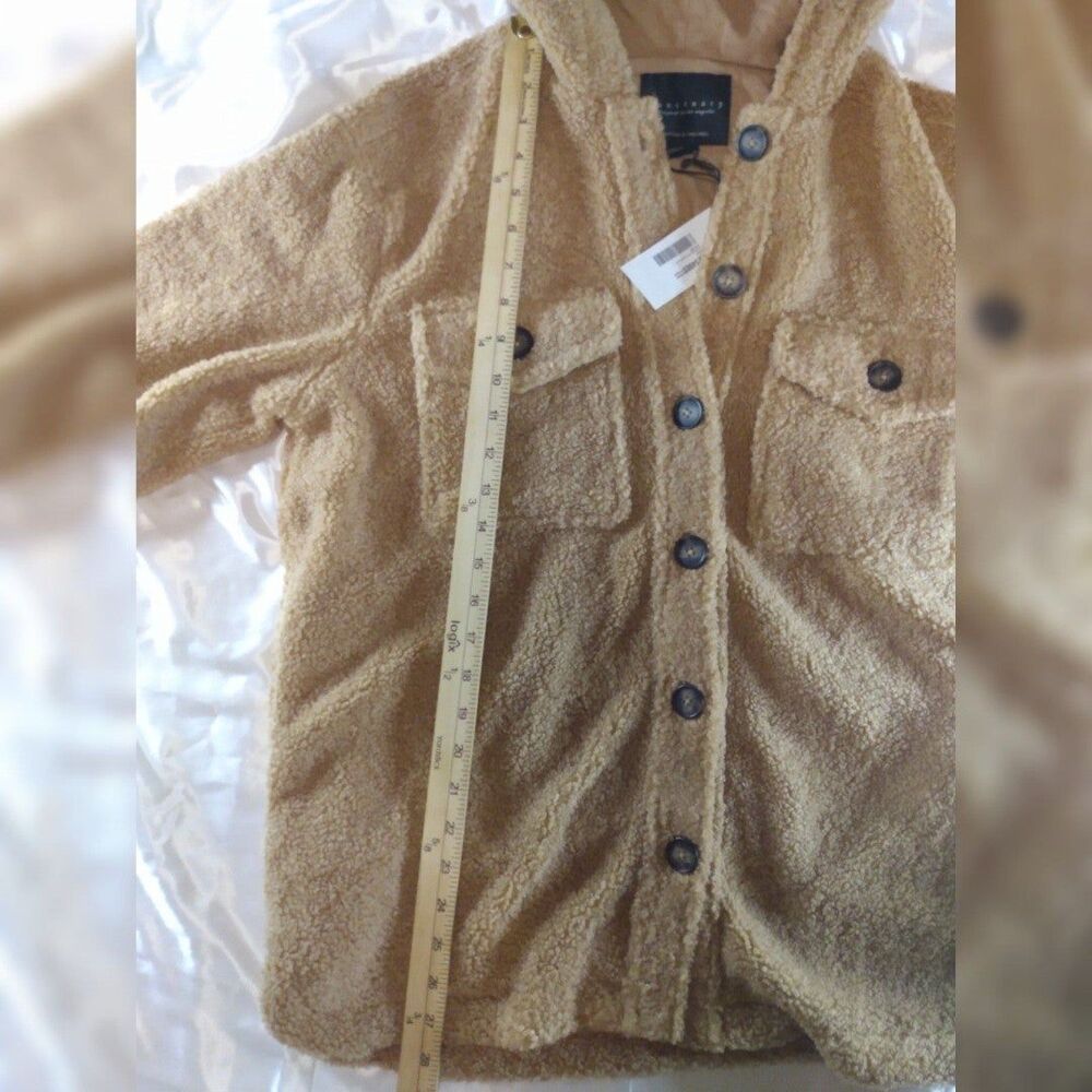 Sanctuary Harlow Sherpa Hoodie Teddy Shacket Coat SIZE small 4-6 - Picture 7 of 8